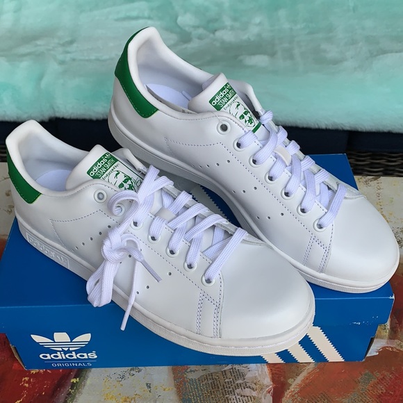 ADIDAS STAN SMITH MENS FTWWHT/FTWWHT/GREEN - Picture 8 of 16